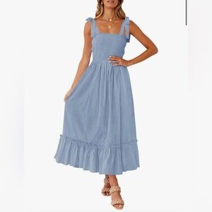 Elegant Blue Sleeveless Dress